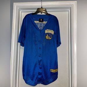 Men’s golden state warriors mesh baseball jersey m